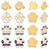 4Pcs 4 Styles 304 Stainless Steel Enamel Pendants STAS-YW0011-19-1
