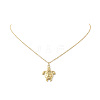 Ion Plating(IP) 201 Stainless Steel Tortoise with Starfish Pendants Necklaces NJEW-JN04283-01-4