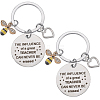 Teachers' Day Alloy Enamel Bee Pendant Keychain KEYC-WH0032-49-1