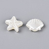 Ocean Theme ABS Plastic Imitation  Pearl Beads OACR-T028-85-3
