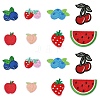 16Pcs 8 Styles Fruits Theme Computerized Embroidery Cloth Iron on Sew on Patches DIY-YW0018-24-1