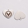 Tarnish Resistant 201 Stainless Steel Heart Pendants LS-STAS-L165-E05-2