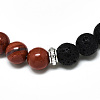 Natural Red Jasper Beads Stretch Bracelets BJEW-R309-02-A07-2