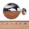 16Pcs 8 Styles Opaque Resin & Walnut Wood Pendants RESI-N053-05-3