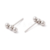 Tarnish Resistant 201 Stainless Steel Beaded Horizontal Bar Stud Earrings with 316 Stainless Steel Pin for Women STAS-K238-01P-3