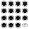 16Pcs Alloy Rhinestone Shank Buttons BUTT-GA0001-19B-1