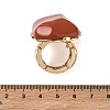 Natural Red Jasper & Alloy Finger Rings for Women RJEW-G375-01G-08-5