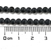 Grade A Round Frosted Natural Black Agate Beads Strands X-G447-2-2