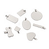 Cheriswelry 32Pcs 8 Style 201 Stainless Steel Stamping Blank Tag Pendants STAS-CW0001-10-3