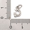 Initial Letter Brass with Cubic Zirconia Charms KK-Q814-26G-P-3