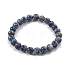 Natural Blue Spot Jasper Beaded Stretch Bracelets BJEW-Q692-35-8mm-2