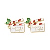 Christmas Theme Rack Plating Alloy Enamel Pendants X-PALLOY-O109-36LG-2