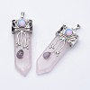 Natural Rose Quartz Big Pointed Pendants G-F340-05E-1