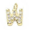 Brass Micro Pave Clear Cubic Zirconia Pendants KK-I476-01G-W-1