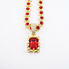 Alloy Rhinestone Rectangle Pendant Tennis Necklaces FS-WGF7BCB-01-1