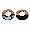 Opaque Resin & Walnut Wood Pendants X-RESI-T035-20-B01-3