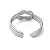 304 Stainless Steel Cuff Rings for Women RJEW-M019-61P-3