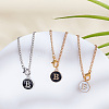 Flat Round with Letter Alloy Enamel Wine Glass Charms AJEW-AB00184-02-4