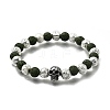 Halloween Electroplate Natural Lava Rock Bracelets BJEW-JB12332-02-2