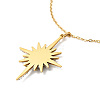 Rhinestone Sun Pendant Necklace with Cable Chains NJEW-P229-02G-3