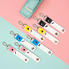 PU Leather & Cotton Name Marker Keychain AJEW-WH0514-041-4