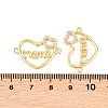 Mother's Day Brass Micro Pave Clear Cubic Zirconia Word Mama Connector Charms KK-F931-17A-G-3