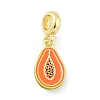 Brass Enamel Fruit European Dangle Charms X-KK-Z090-08G-09-1