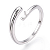 925 Sterling Silver Smooth with Open Cuff Ring Settings STER-T007-09P-1