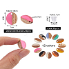 Craftdady 12Pairs 12 Colors Opaque Resin & Walnut Wood Stud Earring Findings MAK-CD0001-05-22