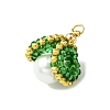 Shell Pearl Beads Glass Pendants PALLOY-MZ00434-4