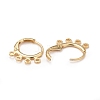 4-hole Rack Plating Eco-friendly Brass Huggie Hoop Earring Findings KK-D075-04G-RS-2