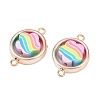 CCB Plastic Frame with Polymer Clay Rainbow Beads Links Connector Charms KK-D103-08C-RG-2
