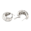 Brass Textured Thick Hoop Earrings for Women EJEW-K248-07P-2