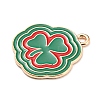 Saint Patrick's Day Alloy Enamel Pendants ENAM-G222-01F-02-2