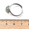 Half Round Natural Green Aventurine Finger Rings RJEW-M062-01P-40-3