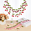 4 Sets 4 Colors Wool Felt Ball Cherry Garland AJEW-OC0005-64-5