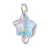 Spray Painted Glass Connector Charms PALLOY-JF02338-01-1