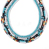 Glass Bead Necklaces for Women NJEW-JN04671-4