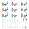 ARRICRAFT 40Pcs Rainbow Color 304 Stainless Steel Stud Earring Findings EJEW-AR0001-02-1