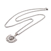 304 Stainless Steel Micro Pave Cubic Zirconial Necklaces NJEW-Q338-16P-2