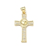 Brass Micro Pave Clear Cubic Zirconia Pendants KK-P350-16G-01-1