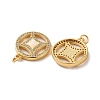 Copper Cash Brass Micro Pave Cubic Zirconia with Synthetic Opal Pendants KK-D096-08G-02-2