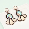 Alloy Synthetic Turquoise Dangle Stud Earrings LS-EJEW-U053-04A-R-3
