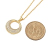 Brass Micro Pave Cubic Zirconia Pendant Necklaces for Women NJEW-U020-01G-01-5