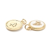 Brass Micro Pave Clear Cubic Zirconia Charms ZIRC-J040-44G-04-3