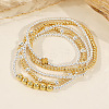 Brass Round Beaded Stretch Bracelet Sets YD0023-3