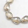 Electroplate Crystal Glass Teardrop Beads Strands EGLA-F067B-01-1