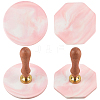 2Pcs 2 Styles Marble Pattern Porcelain Cup Coasters AJEW-CP0009-18C-1