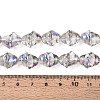 Electroplate Transparent Glass Beads Strands EGLA-N020-03I-4