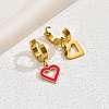 Stainless Steel Heart Hoop Earrings QS1082-2-4